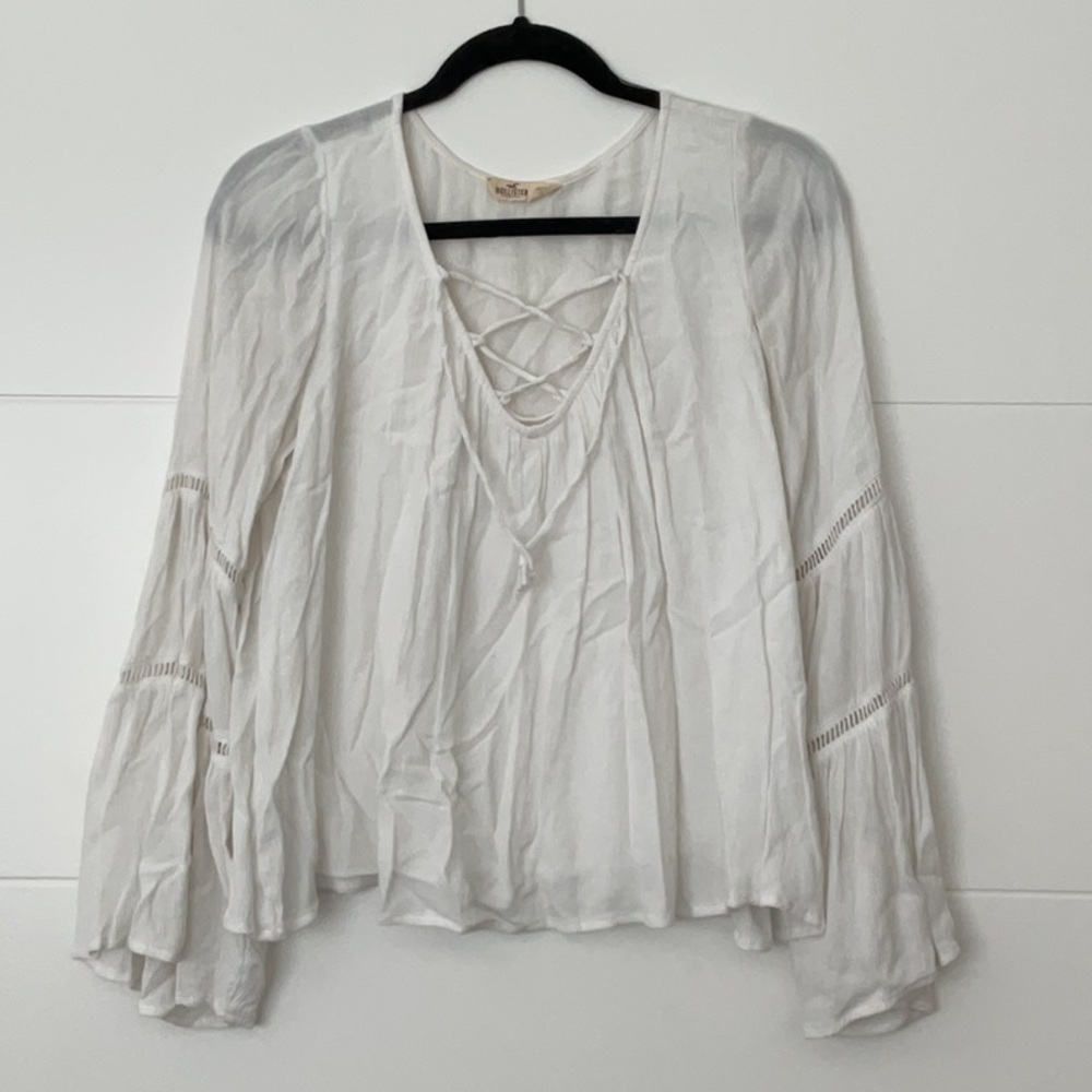 Hollister White Blouse with Elegant Design